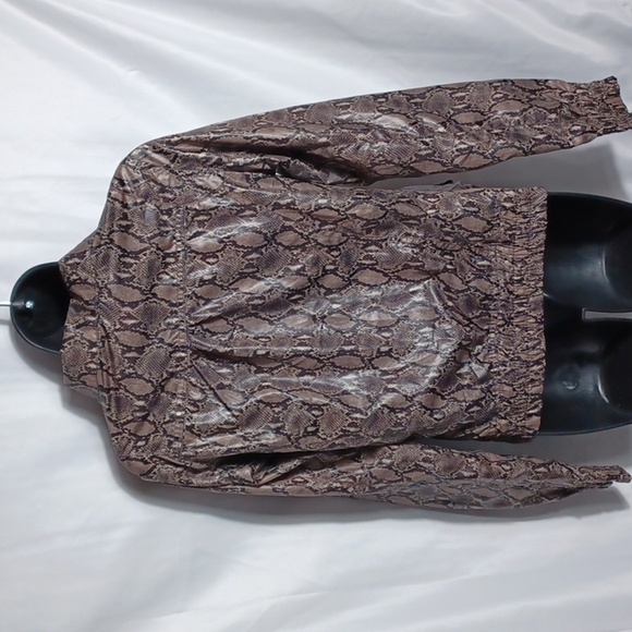 Bershka snake print faux leather bomber jacket - Picture 4 of 6